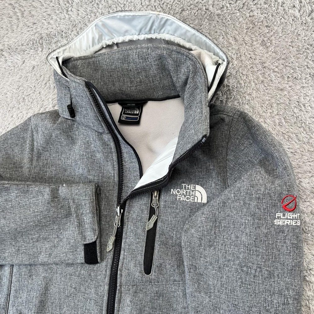 The North Face‎ Flight Series Softshell Jacket Kids Medium Gray Hooded Gorpcore